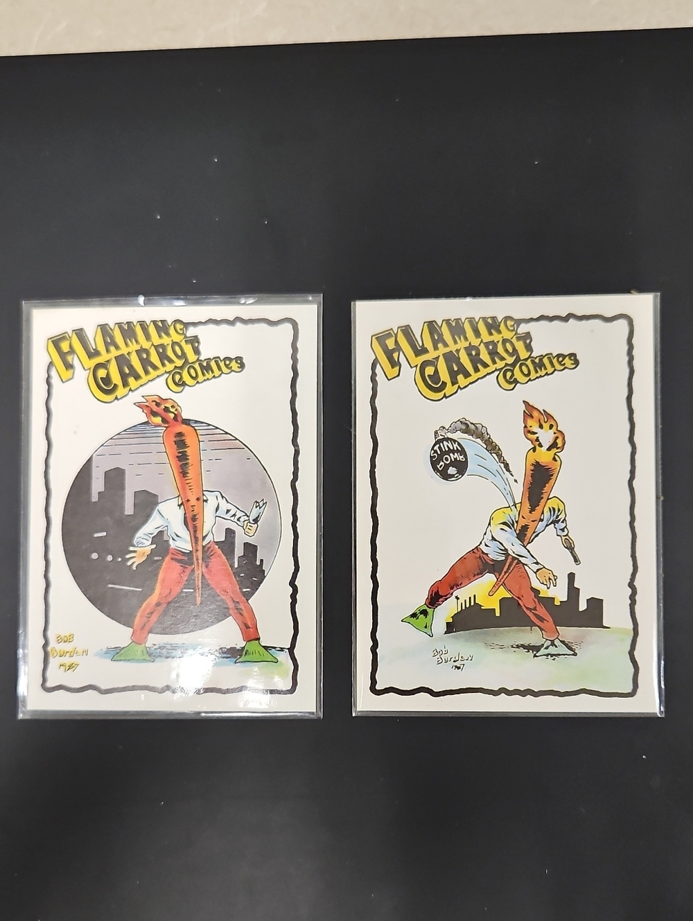 1988 FLAMING CARROT 2 Cards VINTAGE